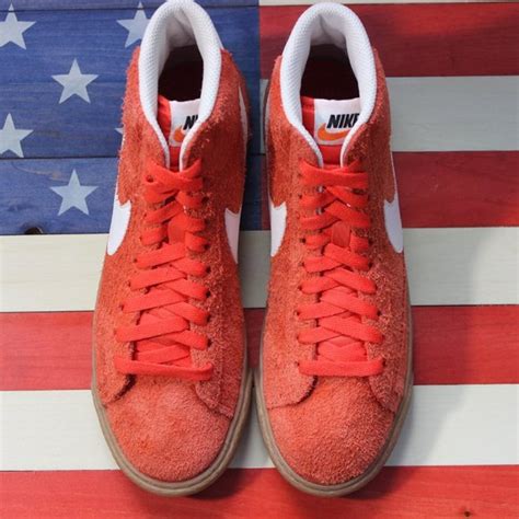 Nike | Shoes | Nike Blazer Mid Suede Orange Shoes Womens Size 8 | Poshmark