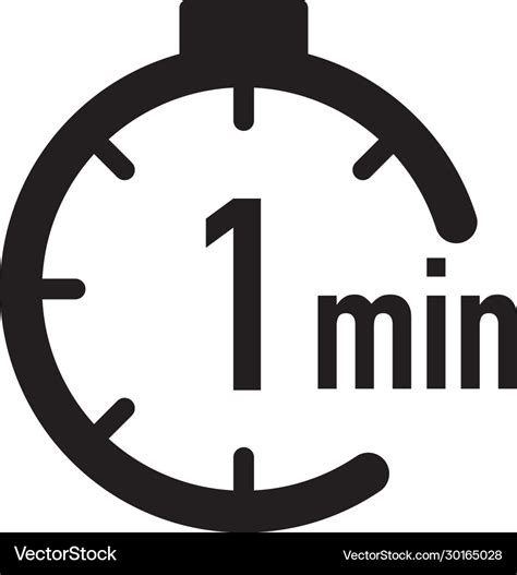 1 minute timer stopwatch or countdown icon time Vector Image