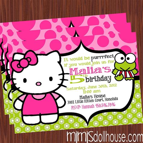 Hello Kitty Birthday Invitations, Hello Kitty Birthday Party, Printable ...