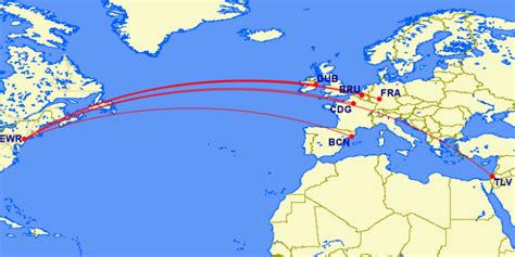 United Airlines Flight Map Europe