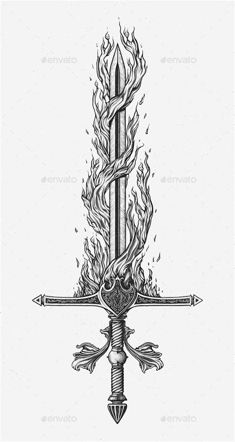 With Fire and Sword | Medieval tattoo, Flame tattoos, Sword tattoo