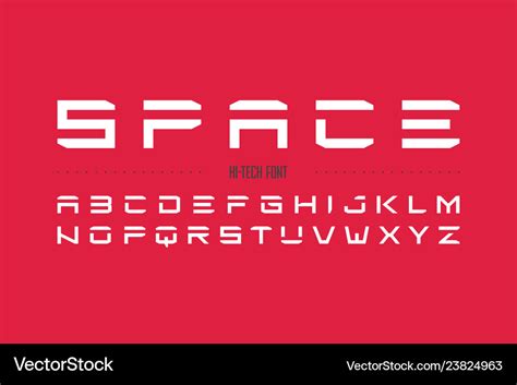 Modern hi-tech style font Royalty Free Vector Image