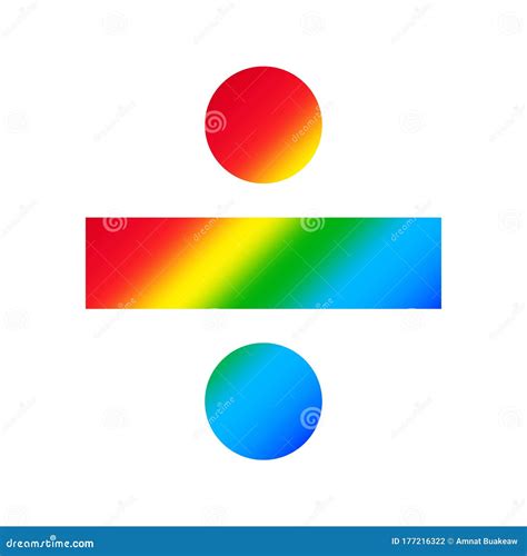Division Sign Isolated on White Background, Clip Art Divisions Rainbow Colorful, Illustration ...