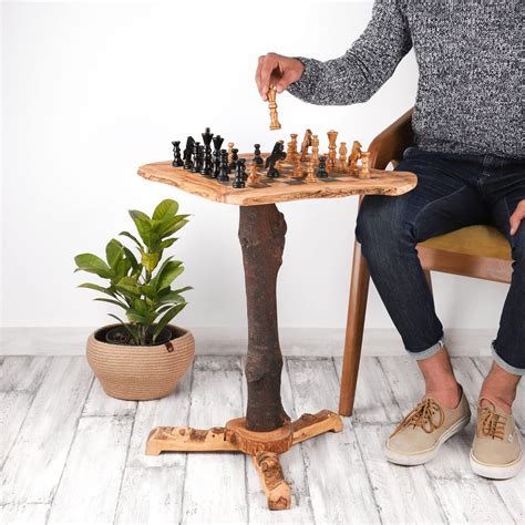 Luxury Wood Chess Table with Wooden Chess Pieces - Artisraw