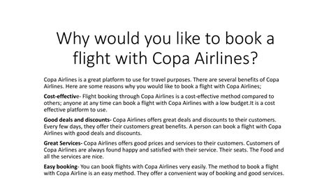 PPT - Copa Airline Flights PowerPoint Presentation, free download - ID:12198535