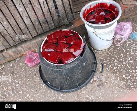 Congealed blood for sale at market in Luang Prabang, Laos Stock Photo - Alamy