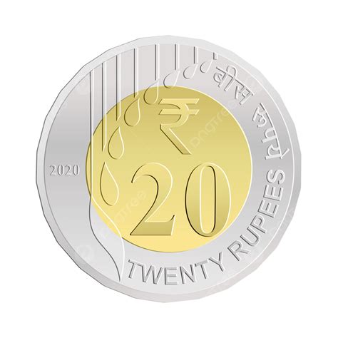 Indian Twenty Rupee Coin Vector Illustration Stock Hd Image, Indian ...