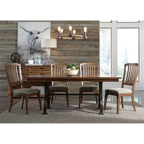 Liberty Furniture Industries Arlington House 5 Piece Spindle Back Trestle Dining Table Set ...