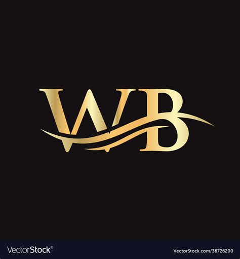 Wb logo design initial letter Royalty Free Vector Image