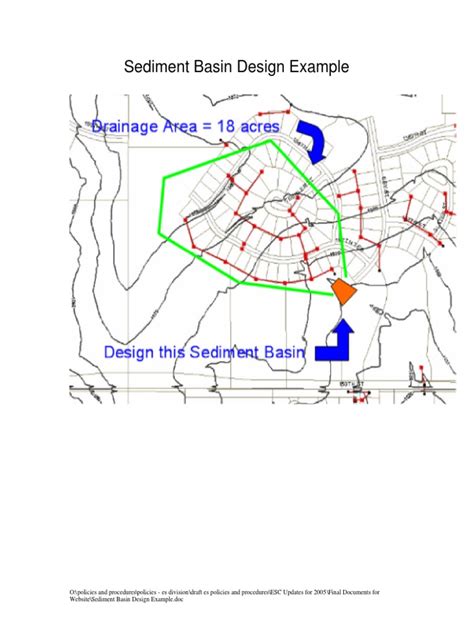 sediment-basin-design-example.pdf | Spillway | Drainage Basin