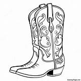 Western Cowboy Boot Coloring Page  Pagescom sketch template