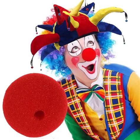 1Pcs Cosplay Clown Hat 10Pcs Red Clown Nose For Adult Child Halloween Masquerade Decoration ...