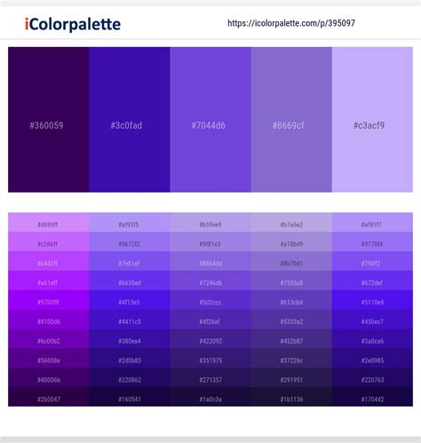 indigo color palette - Google Search | Purple color schemes, Violet ...