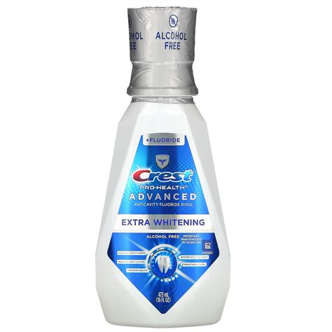 Crest, Pro Health Advanced, Extra Whitening Mouthwash + Fluoride, Alcohol Free, 16 fl oz (473 ml)