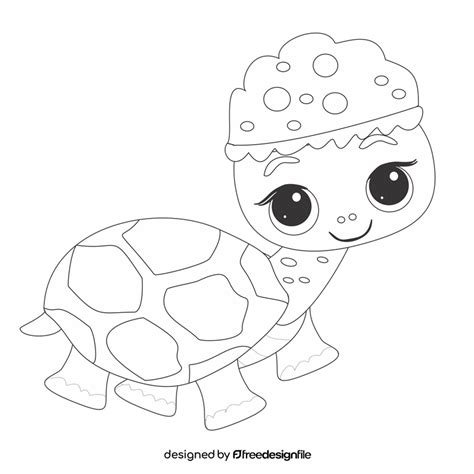 Cute tortoise illustration black and white clipart free download