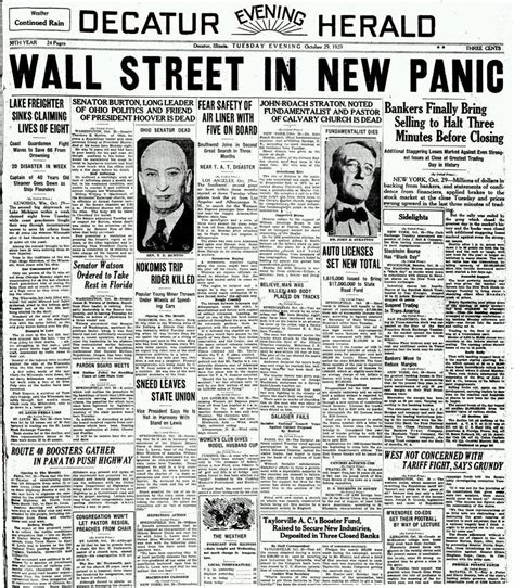 The Great Depression Newspaper Headlines From The 1929