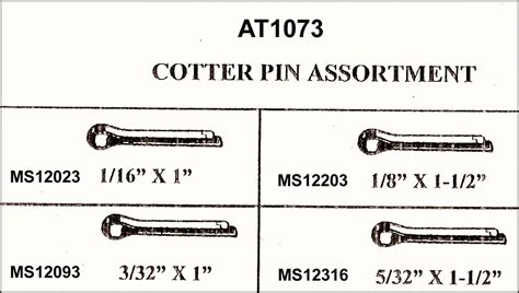 Assortment Tray Cotter Pins, 4 Sizes