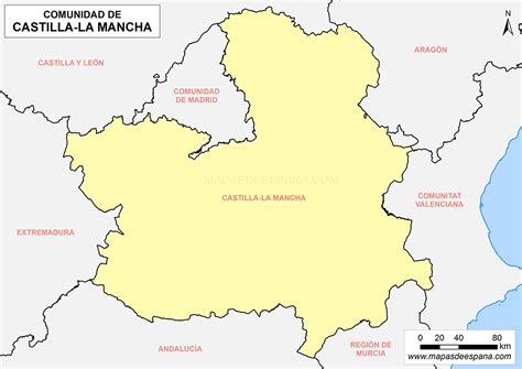 Mapa comunidad autónoma de Castilla-La Mancha