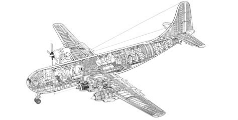 Boeing 377 Stratocruiser Cutaway Drawing in High quality