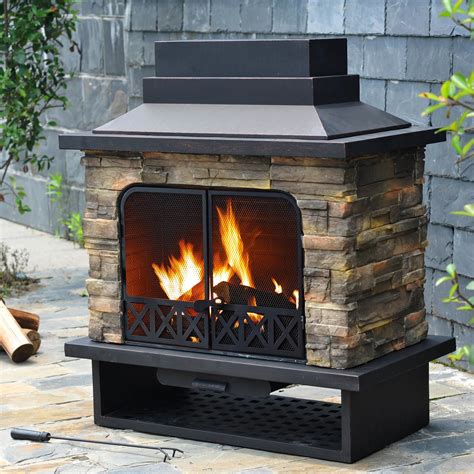 Farmington Steel Wood Burning Outdoor Fireplace