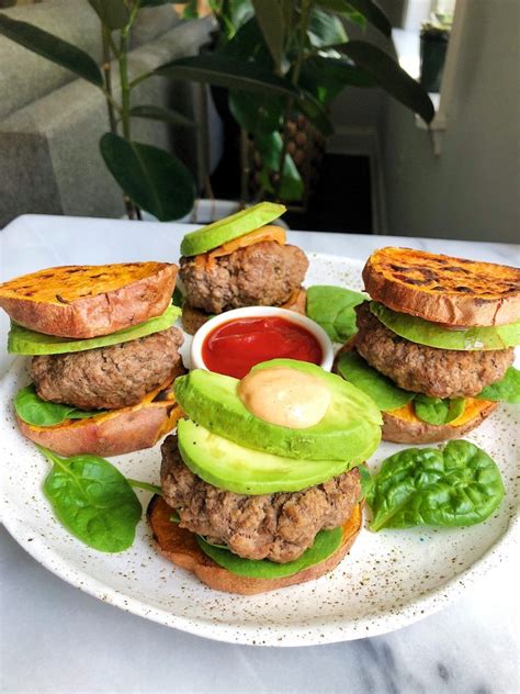 Paleo Sweet Potato Bun Lamb Burgers (Whole30) - rachLmansfield