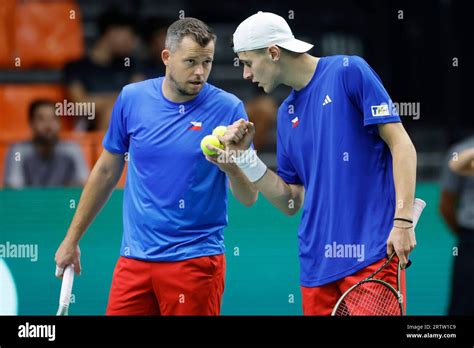 Czech tennis players Adam Pavlasek, left, and Jakub Mensik during the ...