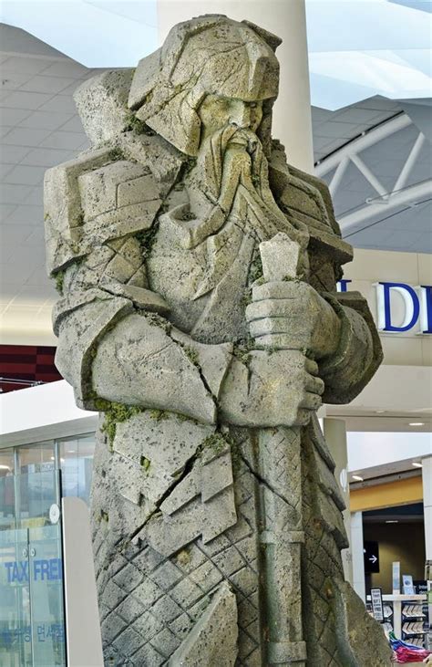 Giant Carved Stone Dwarf from Set Lord Rings at Auckland Airport ...