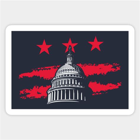 Washington DC Flag Capitol - Washington Dc - Sticker | TeePublic