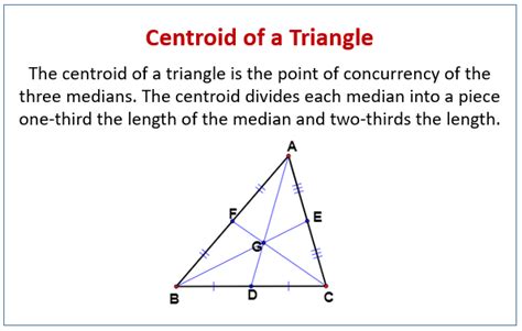 Centroid of a Triangle (examples, solutions, videos, worksheets, games, activities)