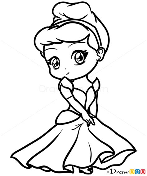 How to Draw Cinderella, Chibi | Disney drawings sketches, Disney art drawings, Disney princess ...