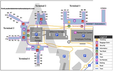 Fort Lauderdale Airport gate map | Fll Airport gate map by numbers