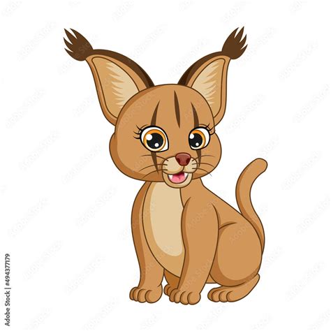 Cute lynx cartoon on white background Stock Vector | Adobe Stock