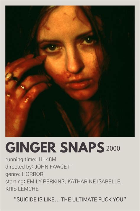 minimalist poster: ginger snaps | Ginger snaps movie, Ginger snaps, Snaps