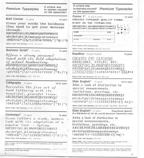 GP IBM Selectric Typeball Catalog – Font Styles | To Type, Shoot Straight, and Speak the Truth...