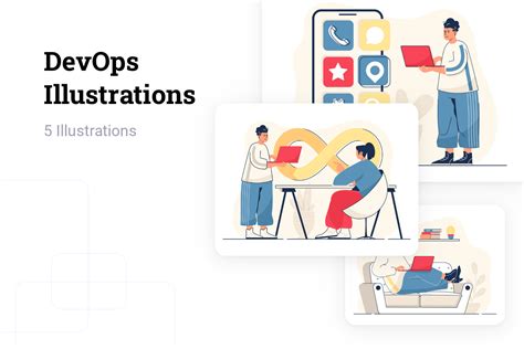 DevOps Illustration Pack - 5 People Illustrations | SVG, PNG, EPS Available