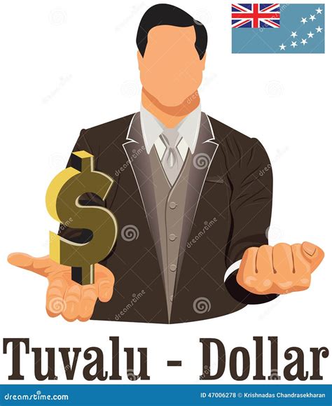 Tuvalu Currency Symbol Dollar Representing Money and Flag. Stock Vector - Illustration of ...