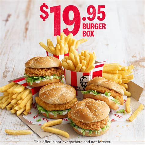 DEAL: KFC $19.95 Value Burger Box (4 Burgers & 4 Regular Chips) | frugal feeds