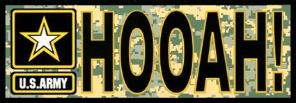 HOOAH with Army Star Logo Digital Camo Bumper Sticker | North Bay Listings