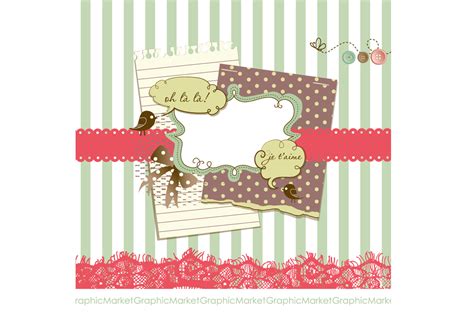 Vintage Scrapbook Papers & clip art ~ Illustrations on Creative Market