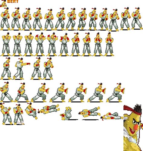 The Spriters Resource - Full Sheet View - Sesame Street Fighter - Bert