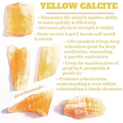 Yellow Calcite—subtle yet oh-so vibrant! Types Of Crystals, Stones And ...