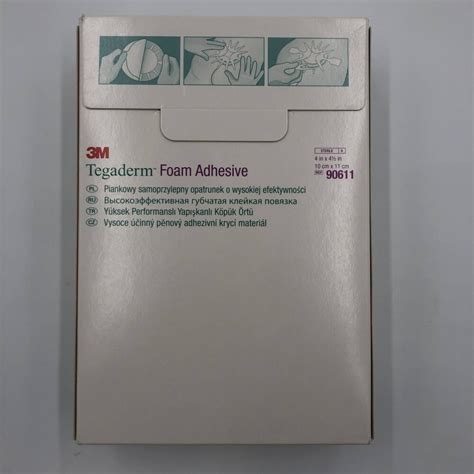 3M 90611 Tegaderm High Performance Foam Adhesive Dressing 4×4.5in (10 ...