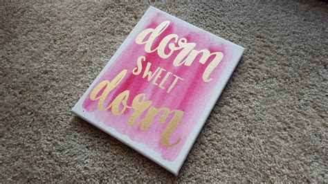 Dorm Sweet Dorm Dorm Decor Canvas Quote Art Home Decor