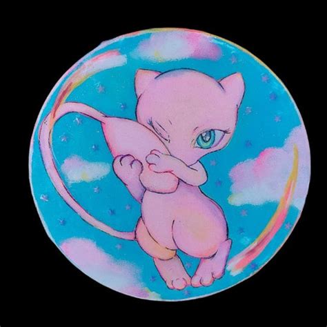 Poke'mon Mew Fan Art Original Painting - Etsy