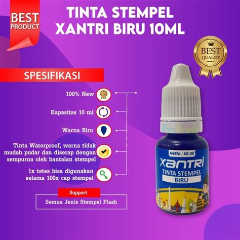 Tinta Stempel Flash Warna Anti Luntur 10 ml Refill Ink Stamp Stampel HItam Biru Merah Pink Hijau ...