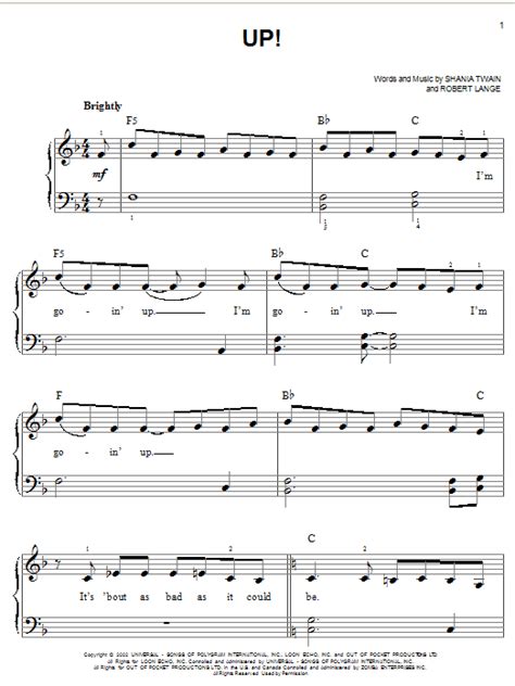 Up! (Easy Piano) - Print Sheet Music Now