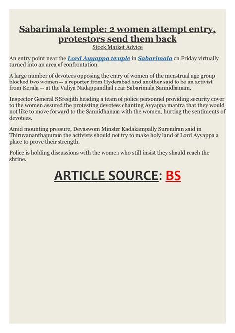 Sabarimala temple- 2 women attempt entry, protestors send them back by poonamparekh - Issuu