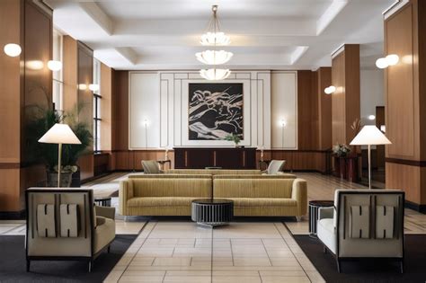 Premium AI Image | S hotel lobby with sleek and modern art deco furniture