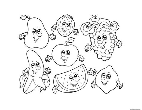 Fruits Printable Coloring Pages - Coloring Home