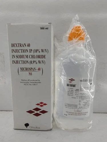 Dextran 40 + Sodium Chloride (Microspan NS 10gm/0.9gm Infusion) at Rs 250/box | Sodium Chloride ...